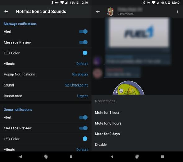 Comment faire taire les notifications dans les notifications Android WhatsApp et Telegram Telegram