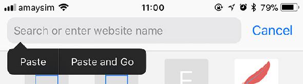 iOS Safari Coller et Go
