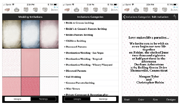 créez vos propres invitations de mariage avec l'application mobile d'invitations de mariage