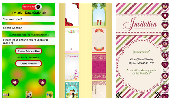créez vos propres invitations de mariage avec des cartes d'invitation de mariage application mobile vcsapps maker