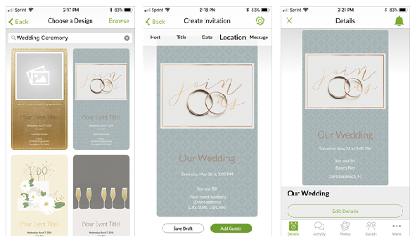 créez vos propres invitations de mariage avec evite pour mobile
