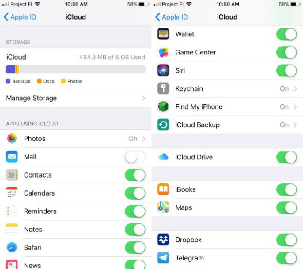 configurer de nouveaux paramètres iphone iCloud
