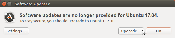 Les mises à jour ne sont plus fournies pour Ubuntu 17.04