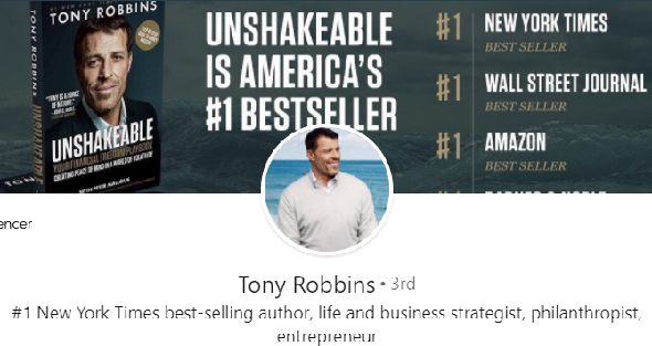 Photo de couverture de Tony Robbins sur LinkedIn