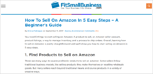 Comment vendre sur Amazon FitSmallBusiness