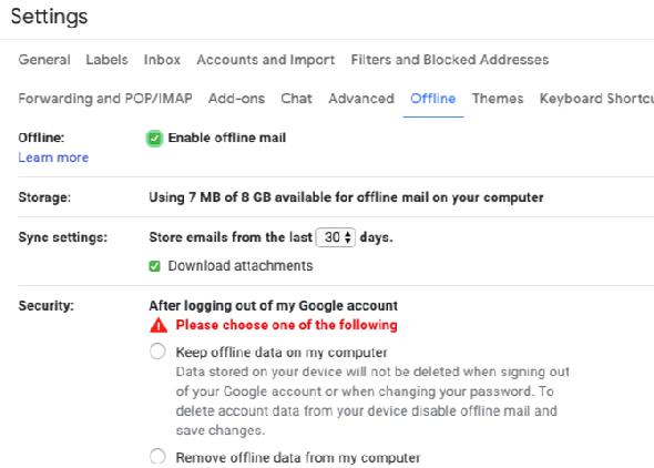 Activer le courrier hors connexion dans Gmail sur le Web