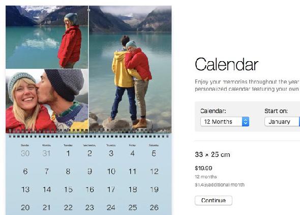 Photothèque Mac créer des calendriers