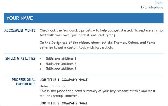 modèles de CV de Microsoft Word CV de transfert interne