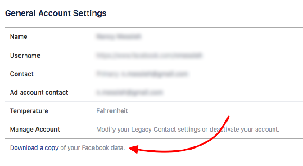 données de téléchargement de facebook nouveaux paramètres de confidentialité de facebook