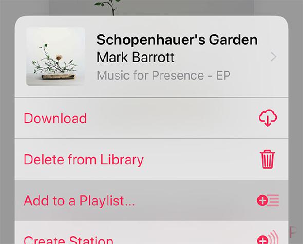 Ajouter à la liste de lecture Apple Music iOS