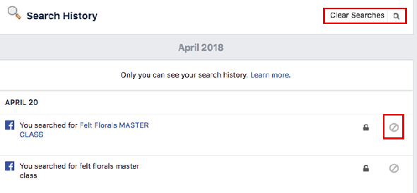 Comment effacer votre historique de recherche Facebook Historique de recherche Facebook Navigateur 2