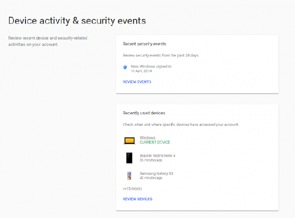 l'activité de l'appareil google mes comptes en ligne ont-ils été piratés?