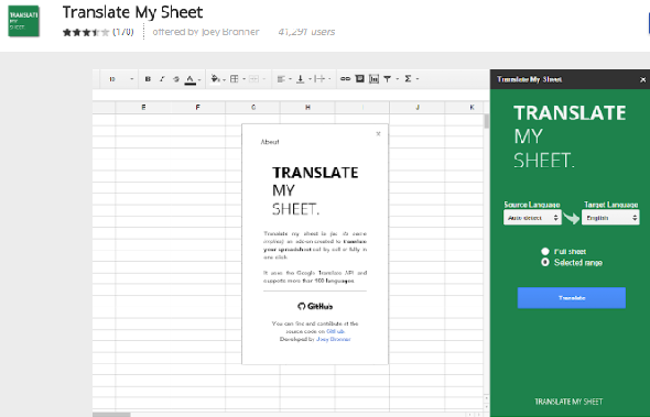 google sheets add ons traduire ma feuille