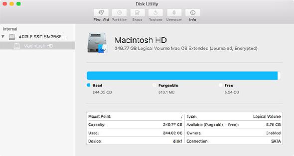 Utilitaire de disque pour macOS