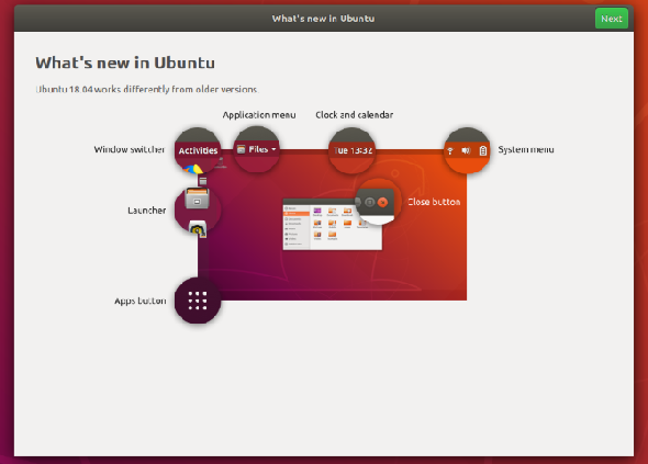 Ubuntu 18.04 LTS propose un nouvel écran de bienvenue pour la disposition du bureau