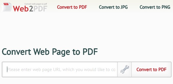 comment convertir une page Web en pdf utiliser web2pdf