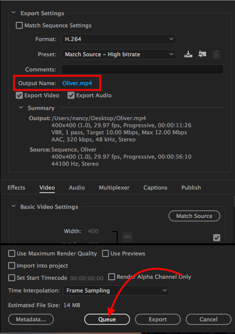 Adobe Premiere Export vidéo coupé Adobe Premiere