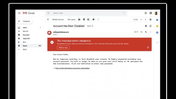 Comment désactiver Gmail's New AI Features (And Why You Should) Gmail Spam Warning e1525211536428