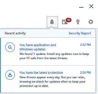 Notifications McAfee