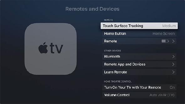 Paramètres de la télécommande Apple TV