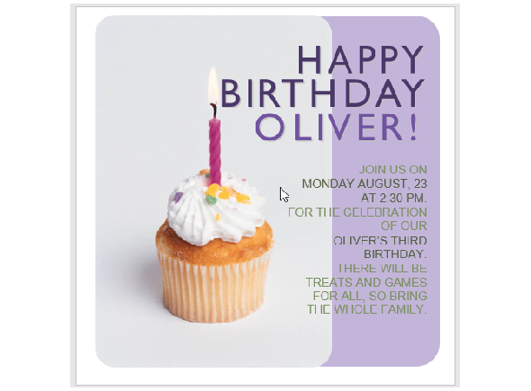 Cupcake d'anniversaire gratuit de modèles d'invitation Microsoft Word