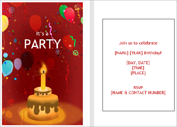 Modèles gratuits d'invitations Microsoft Word anniversaire imprimables