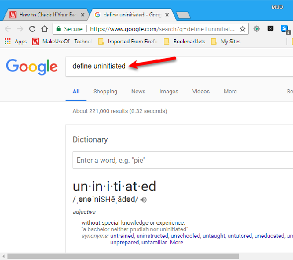 Plus d'infos sur l'extension Google Dictionary