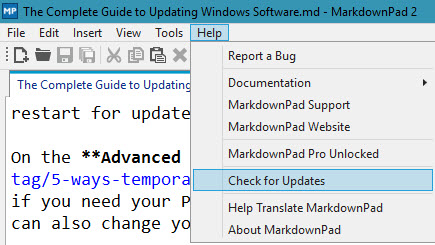 Windows App Check pour les mises à jour