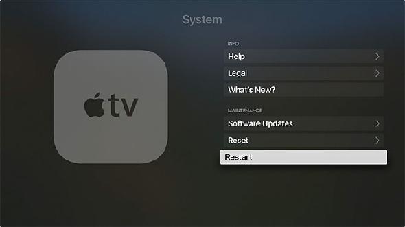 Redémarrer Apple TV