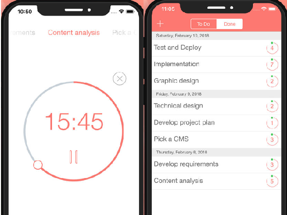 Application de gestion du temps Be Focused Pro iOS