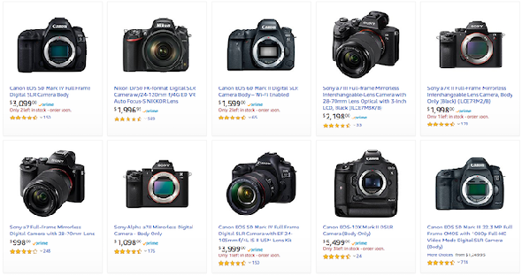 caméras coûteuses