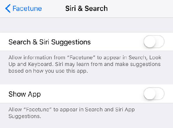 Exclure une application d'iOS Search