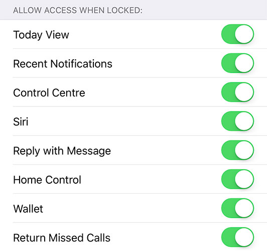 Restrictions de l'écran de verrouillage iOS