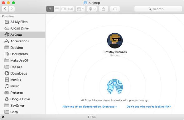 AirDrop sur Mac