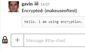 Message envoyé dans Slack, crypté avec Shhlack