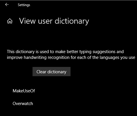 Dictionnaire utilisateur Windows Clear