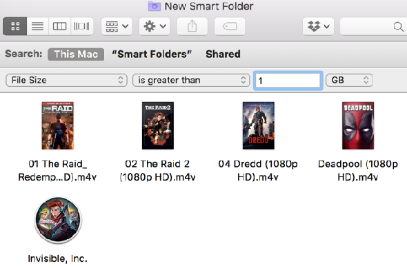 Dossier intelligent Mac Large Files