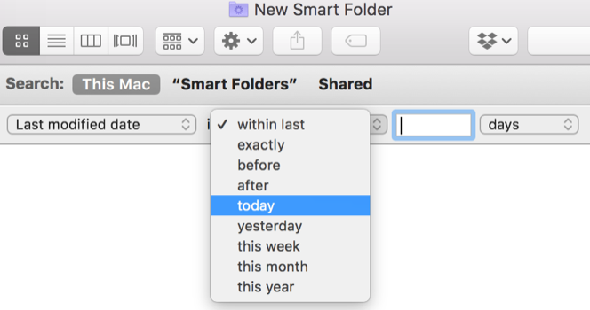 Mac Smart Folders date de modification