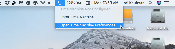 Time Machine non configuré Mac
