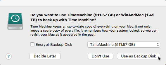 Voulez-vous utiliser le disque comme sauvegarde? Time Machine Mac