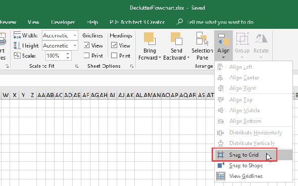 Activer l'alignement sur la grille dans Excel