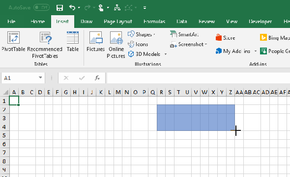 Dessiner une forme sur la grille dans Excel