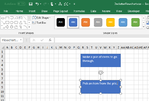 Taper du texte dans une forme dans Excel