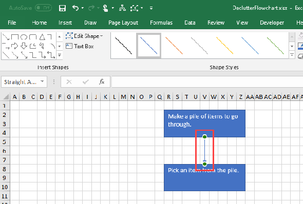 Tracez une ligne de connexion sur un diagramme dans Excel