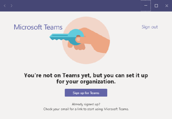 les équipes de Microsoft s'inscrire