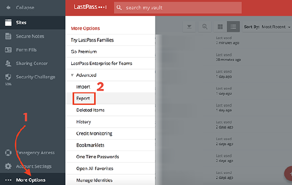Comment basculer entre LastPass et 1Password lors de la migration de vos données LastPass Export1