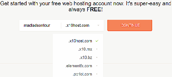 hébergement gratuit de nom de domaine x10hosting