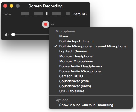 Enregistrement d'écran QuickTime Mac