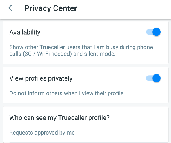 Confidentialité Truecaller