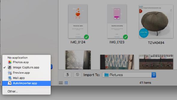 importateur automatique de capture d'image mac